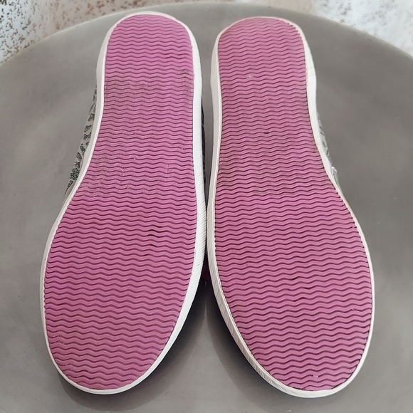SPERRY Girls Top Side Cruiser Sparkly Finish in a Zebra Grey Pink Colorway Sz 2 - Picture 8 of 10